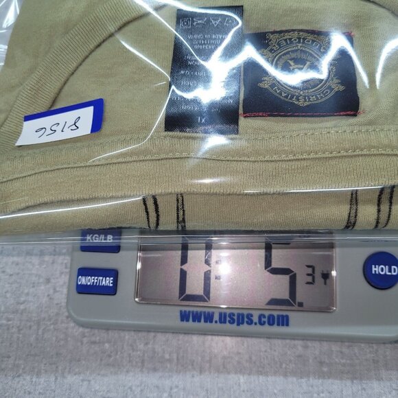 Christian Audigier TShirt Mens XL Tan Graphic Skull Feather Western Ranch Rodeo - Picture 11 of 11